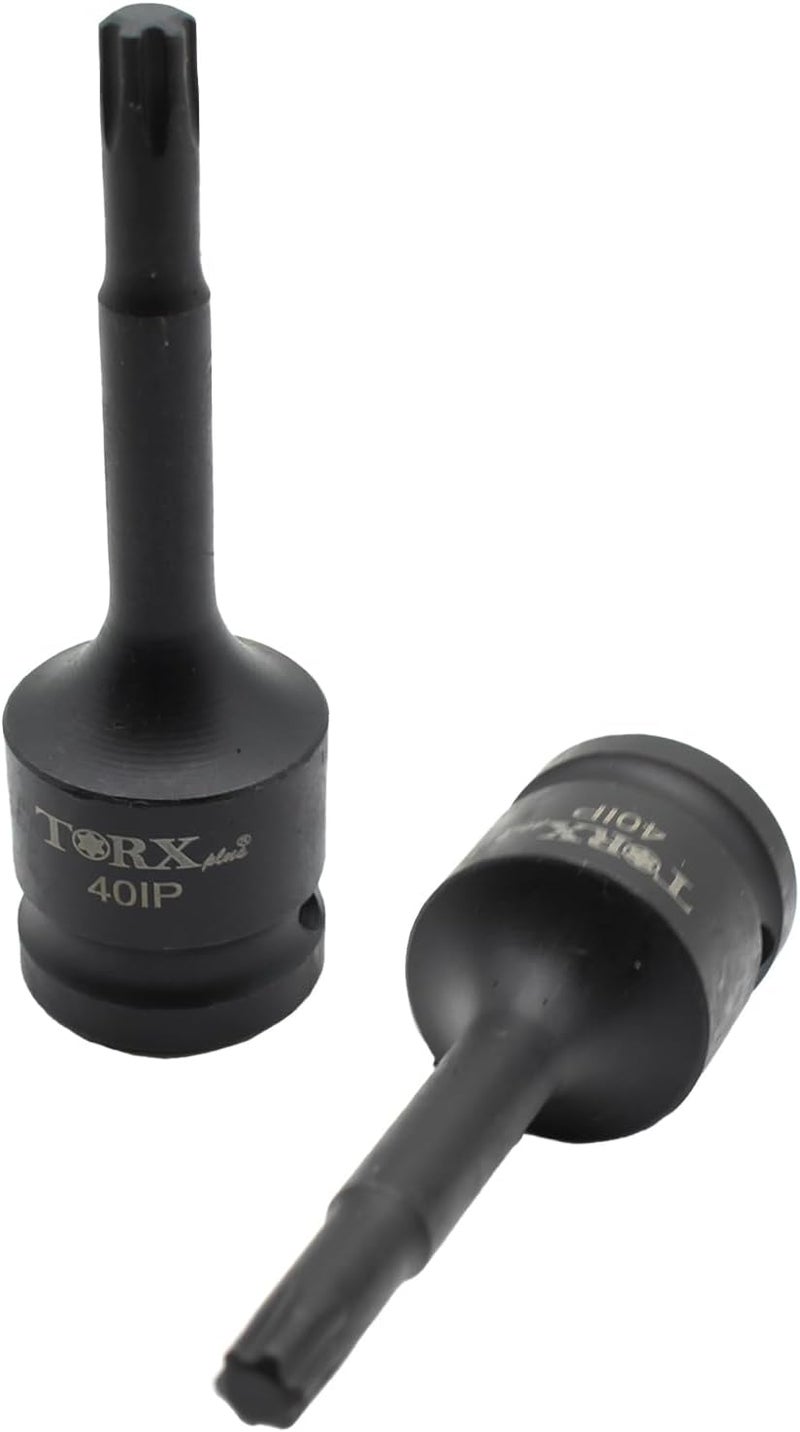 T-MAX IP40 3 Inch Long Black Impact Torx Plus 6 Point Socket Bit 1/2 Inch Square Drive Auto Repair Tool - Image 2